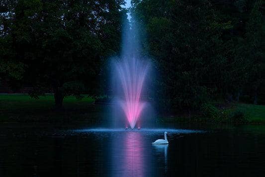 Pond fountains with lights